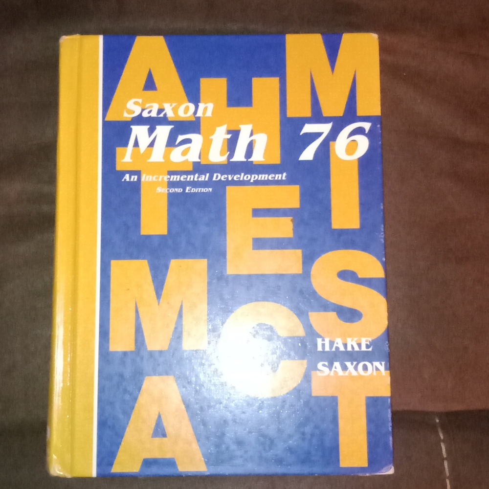 Saxon math 7/6 textbook